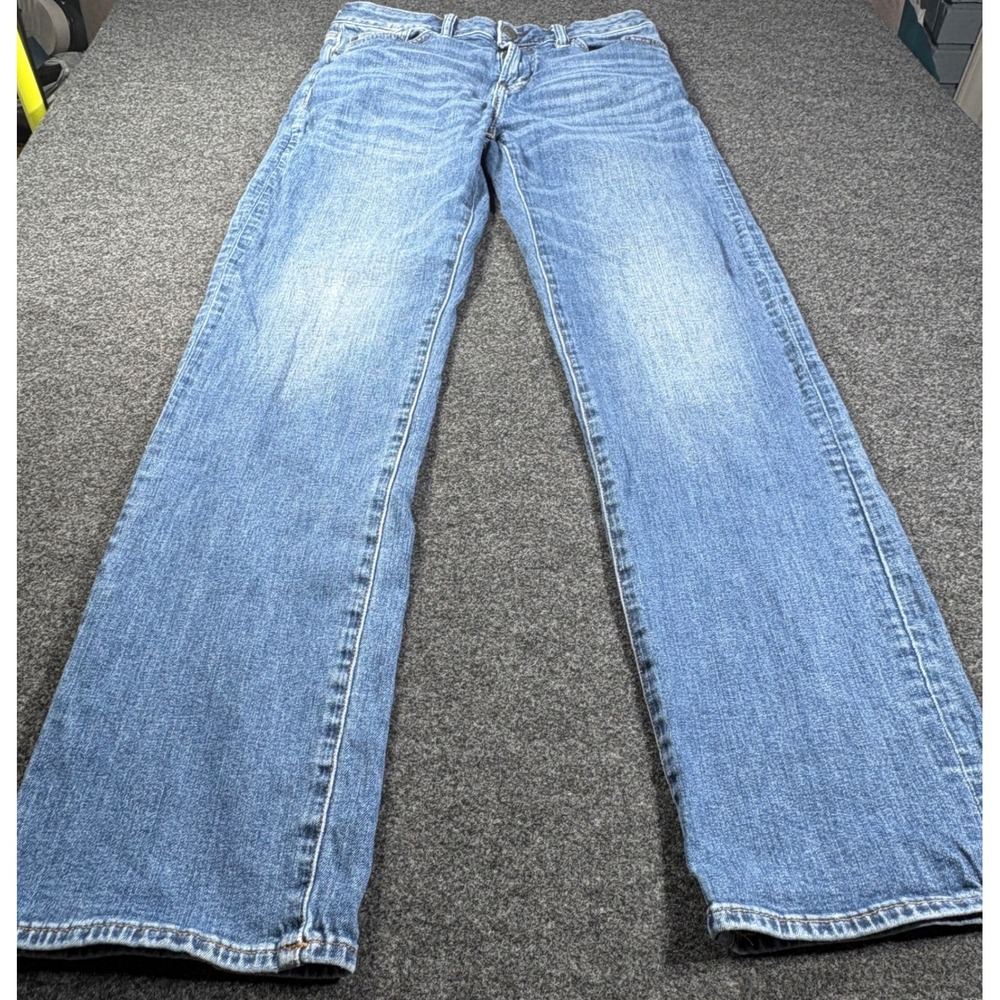American‎ Eagle Jeans Mens 28x30 Blue Slim Straight Denim Faded Casual Everyday